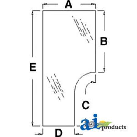 A & I PRODUCTS Glass, Door (RH) 46" x66" x5" A-82000367